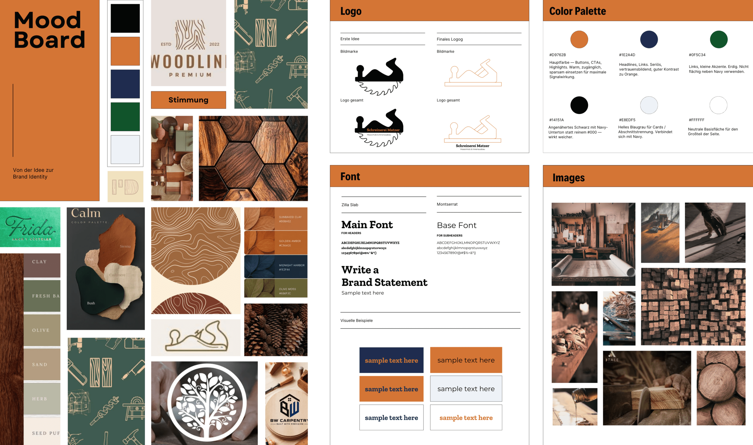 Moodboard für Schreinerei Matzer